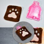 Paw Print Small Hot Water Bag with Cover for Pain Relief - Image 4