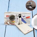 Stainless Steel Coconut Scraper w/ Wooden Base ?Efficient & Durable Grater (1 Pc) - Image 3