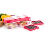 Plastic Chopper Vegetable and Fruit Cutter, Red - Image 2