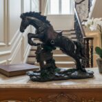Handicraft Jumping Horse | 12?Inch | Brown | Premium Decorative Showpiece - 40 cm ( Black) - Image 3