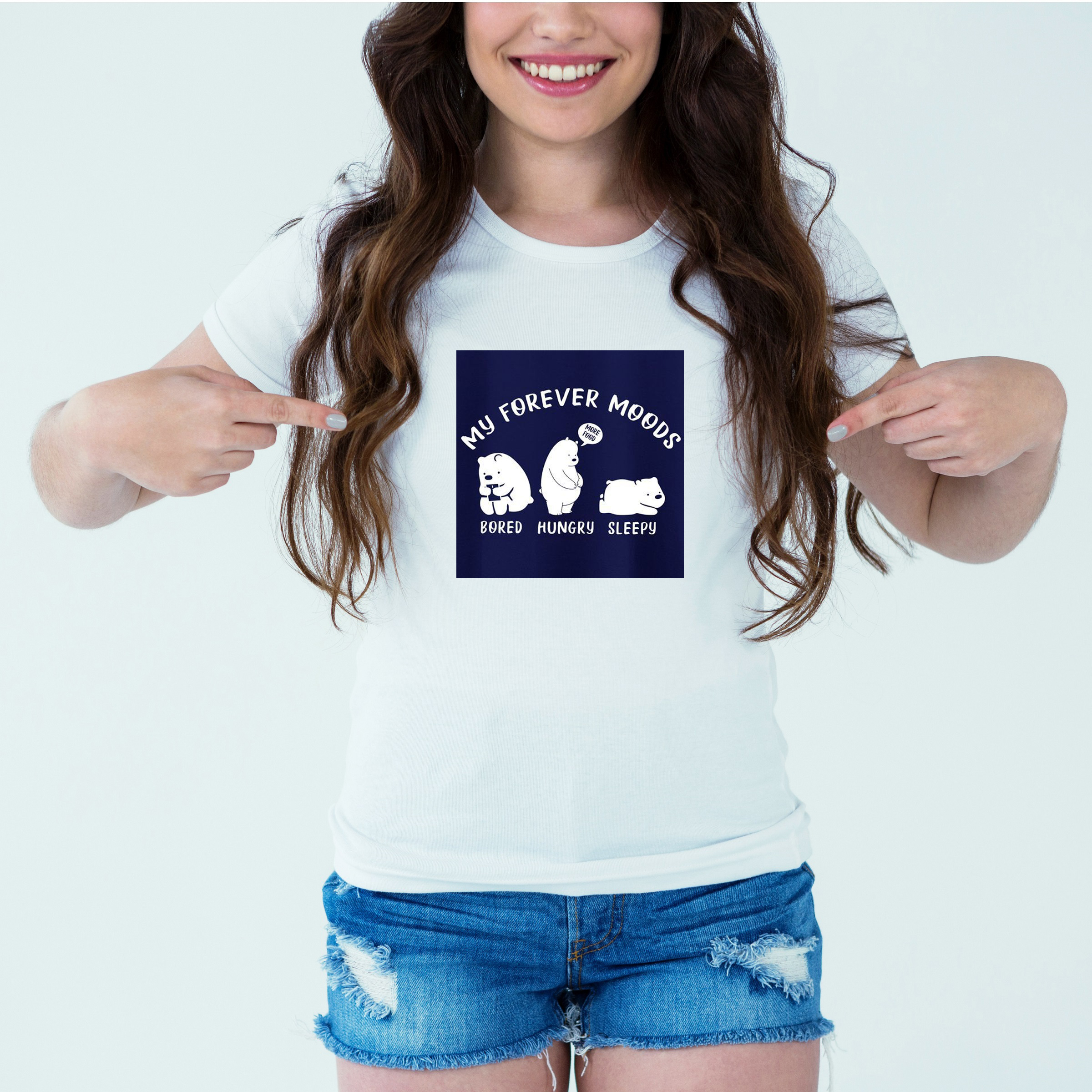 Mockup-Girl-myforevermoods.jpg Designer Printed T-Shirt :: Design type - My Forever Moods - Cloth type : DOT-KNIT - Image 1