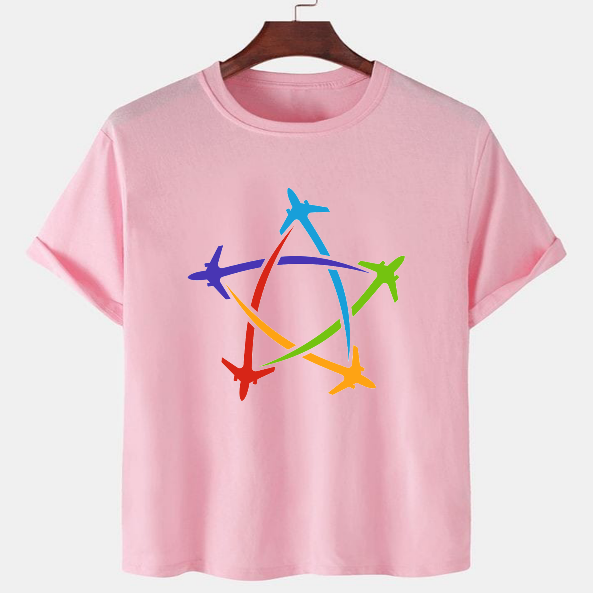 PNK-CTN-A-007.png Pink Unisex Polyster Premium Quality Designer Printed T-Shirt - Image 1
