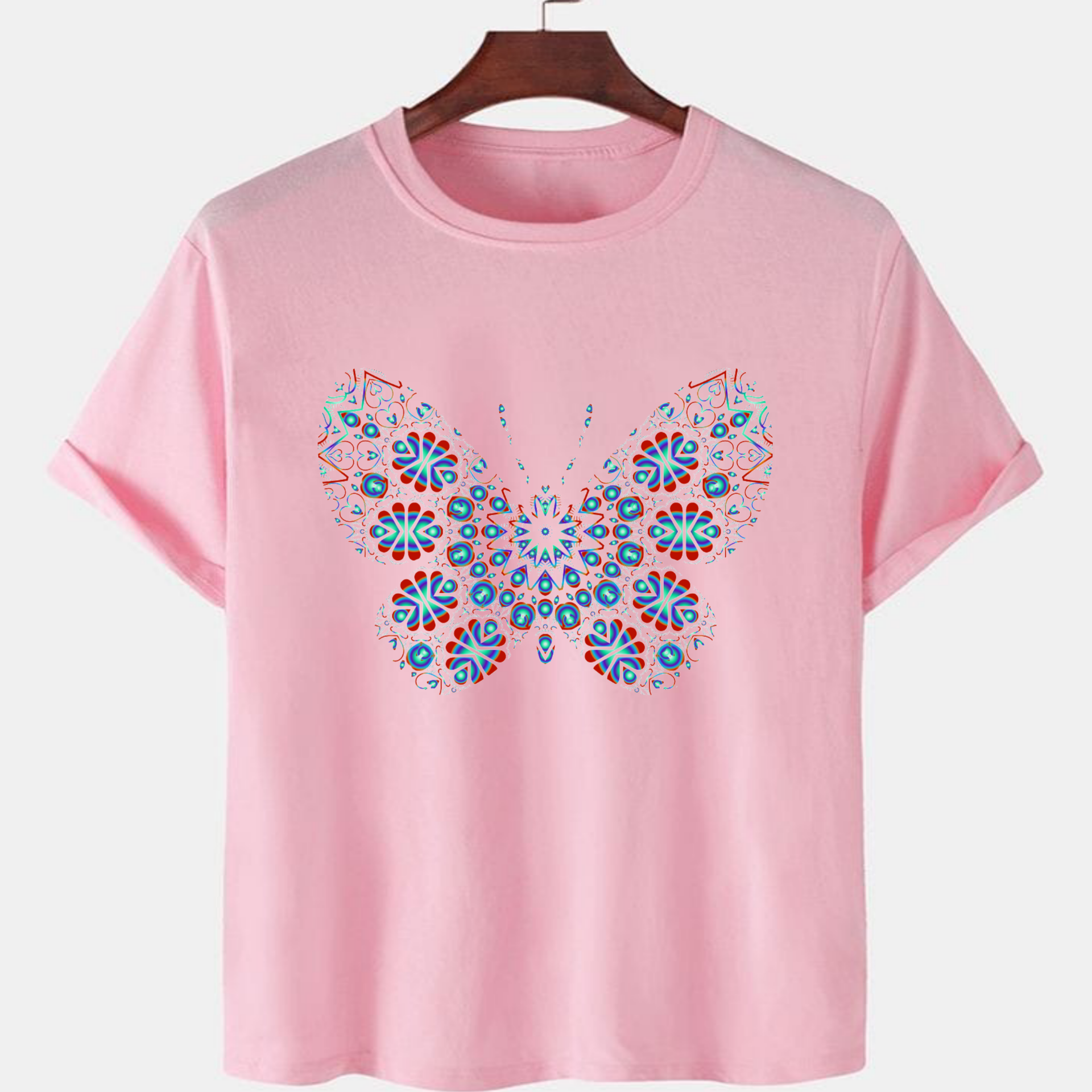 PNK-CTN-B-003.png Pink Unisex Polyster Premium Quality Designer Printed T-Shirt - Image 1