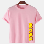Pink Unisex Polyster Premium Quality Designer Printed T-Shirt