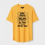 Yellow Unisex Cotton Regular Fit Printed Round Neck T-Shirt