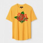 Yellow Unisex DOT KNIT Regular Fit Printed Round Neck T-Shirt