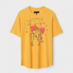 Yellow Unisex Cotton Regular Fit Printed Round Neck T-Shirt