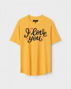 Yellow Unisex DOT KNIT Regular Fit Printed Round Neck T-Shirt