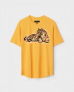 Yellow Unisex Cotton Regular Fit Printed Round Neck T-Shirt