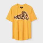 Yellow Unisex Cotton Regular Fit Printed Round Neck T-Shirt