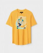 Yellow Unisex Cotton Regular Fit Printed Round Neck T-Shirt