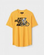 Yellow Unisex Cotton Regular Fit Printed Round Neck T-Shirt