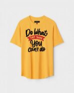 Yellow Unisex Cotton Regular Fit Printed Round Neck T-Shirt