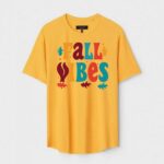 Yellow Unisex Polyster Regular Fit Printed Round Neck T-Shirt