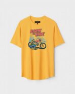 Yellow Unisex Polyster Regular Fit Printed Round Neck T-Shirt