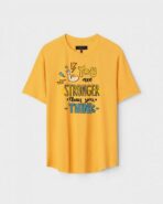 Yellow Unisex Polyster Regular Fit Printed Round Neck T-Shirt
