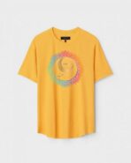 Yellow Unisex Polyster Regular Fit Printed Round Neck T-Shirt