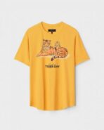 Yellow Unisex Polyster Regular Fit Printed Round Neck T-Shirt