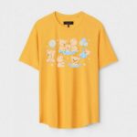 Yellow Unisex Polyster Regular Fit Printed Round Neck T-Shirt