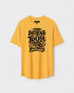 Yellow Unisex Polyster Regular Fit Printed Round Neck T-Shirt