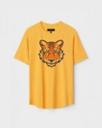 Yellow Unisex Polyster Regular Fit Printed Round Neck T-Shirt