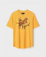 Yellow Unisex Polyster Regular Fit Printed Round Neck T-Shirt