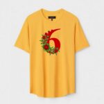 Yellow Unisex Polyster Regular Fit Printed Round Neck T-Shirt