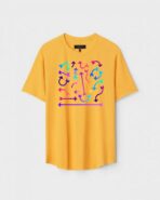 Yellow Unisex Polyster Regular Fit Printed Round Neck T-Shirt