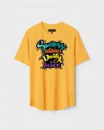 Yellow Unisex Polyster Regular Fit Printed Round Neck T-Shirt