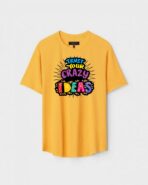 Yellow Unisex Polyster Regular Fit Printed Round Neck T-Shirt