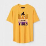 Yellow Unisex Polyster Regular Fit Printed Round Neck T-Shirt