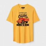 Yellow Unisex DOT KNIT Regular Fit Printed Round Neck T-Shirt