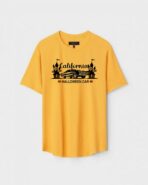 Yellow Unisex Polyster Regular Fit Printed Round Neck T-Shirt