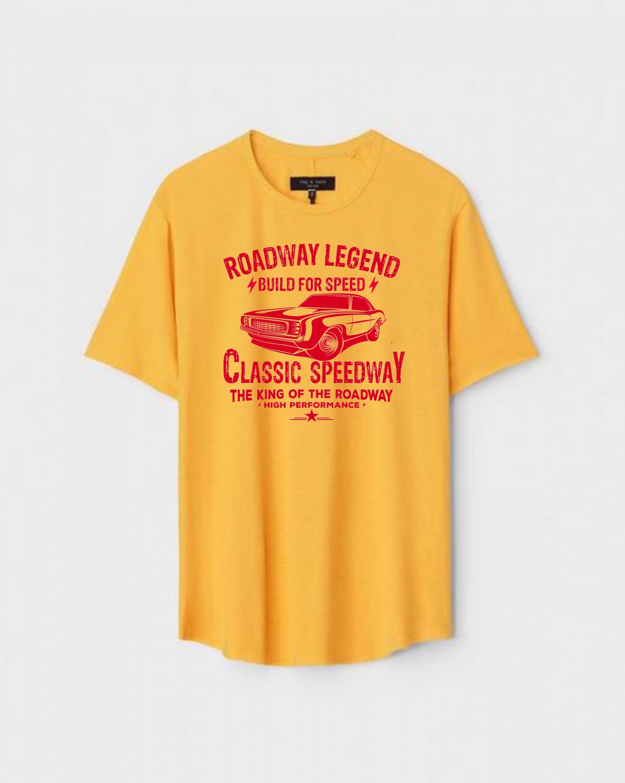 YLW-CTN-N-008-scaled-1.jpg Yellow Unisex Polyster Regular Fit Printed Round Neck T-Shirt - Image 1