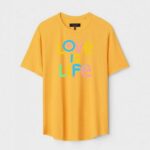 Yellow Unisex Polyster Regular Fit Printed Round Neck T-Shirt