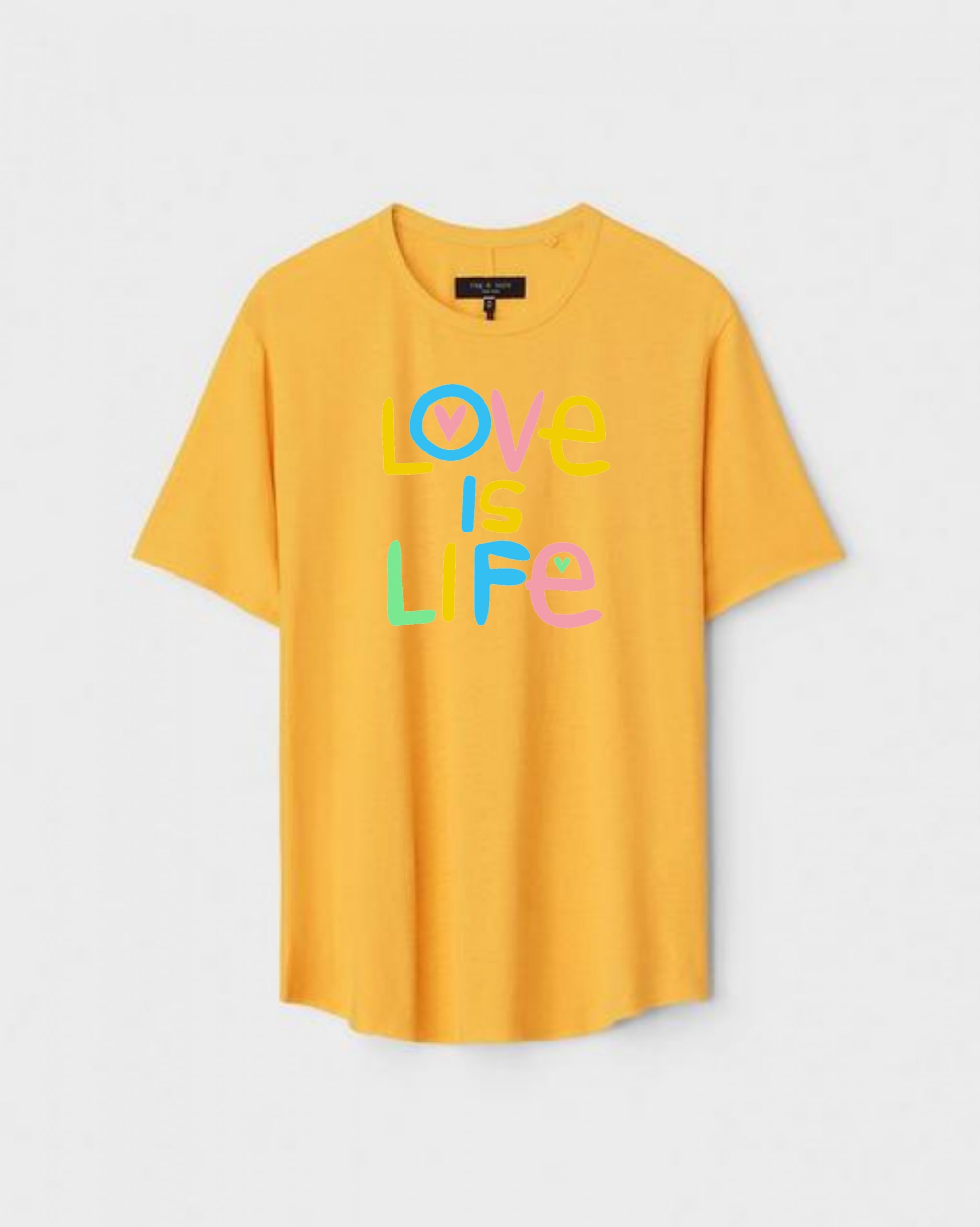YLW-CTN-O-004-scaled-1.jpg Yellow Unisex Cotton Regular Fit Printed Round Neck T-Shirt - Image 1
