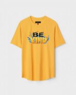 Yellow Unisex Cotton Regular Fit Printed Round Neck T-Shirt