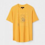 Yellow Unisex Polyster Regular Fit Printed Round Neck T-Shirt