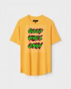 Yellow Unisex Polyster Regular Fit Printed Round Neck T-Shirt
