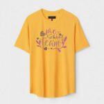 Yellow Unisex Polyster Regular Fit Printed Round Neck T-Shirt