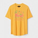 Yellow Unisex Polyster Regular Fit Printed Round Neck T-Shirt