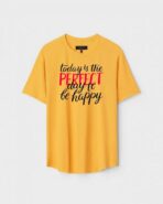 Yellow Unisex Polyster Regular Fit Printed Round Neck T-Shirt