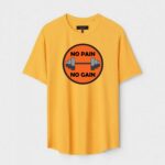 Yellow Unisex DOT KNIT Regular Fit Printed Round Neck T-Shirt