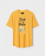 Yellow Unisex Polyster Regular Fit Printed Round Neck T-Shirt