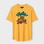 Yellow Unisex Polyster Regular Fit Printed Round Neck T-Shirt