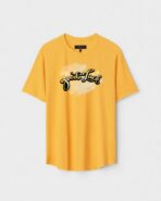 Yellow Unisex Polyster Regular Fit Printed Round Neck T-Shirt