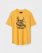 Yellow Unisex DOT KNIT Regular Fit Printed Round Neck T-Shirt