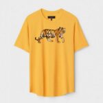 Yellow Unisex Polyster Regular Fit Printed Round Neck T-Shirt