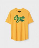 Yellow Unisex DOT KNIT Regular Fit Printed Round Neck T-Shirt