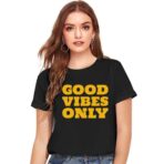 Cotton Regular Fit Printed Round Neck T-Shirt For Women